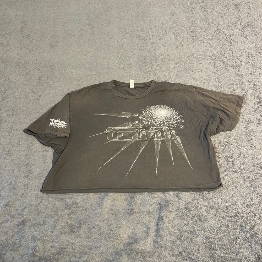 Y2K Tool Band Tee Los Angeles California Cropped T-Shirt Gray 2XL